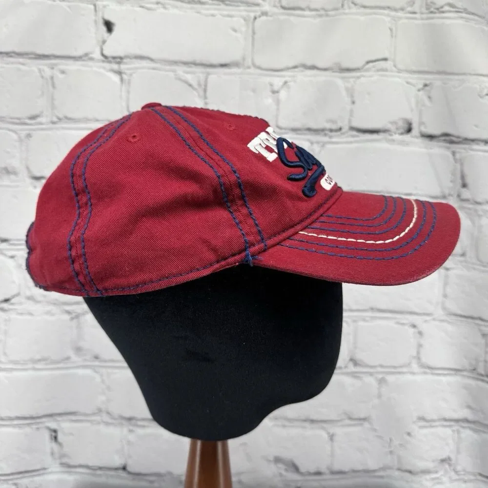 Tractor Supply Hat Unisex Adults Red Adjustable Strap Back Distressed